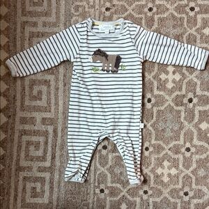 Albetta Striped Horse Embroidered Kids One Piece